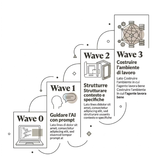 Figura 14 – Le varie ondate con cui l’Intelligenza Artificiale è entrata nello sviluppo software.