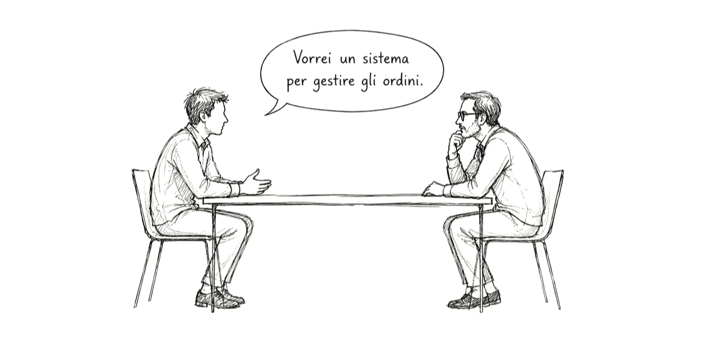 Figura 1 – Ogni sistema software comincia con una conversazione.