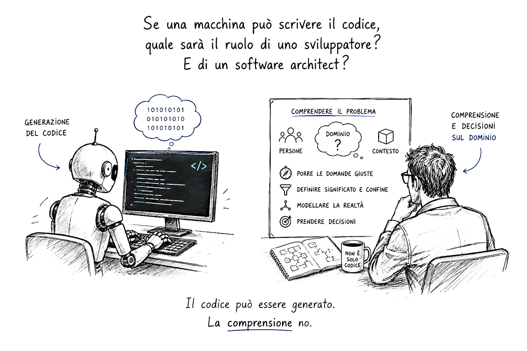 Figura 2 – Un conto è generare il codice, un conto è realizzare una vera comprensione del problema che quel software deve risolvere.